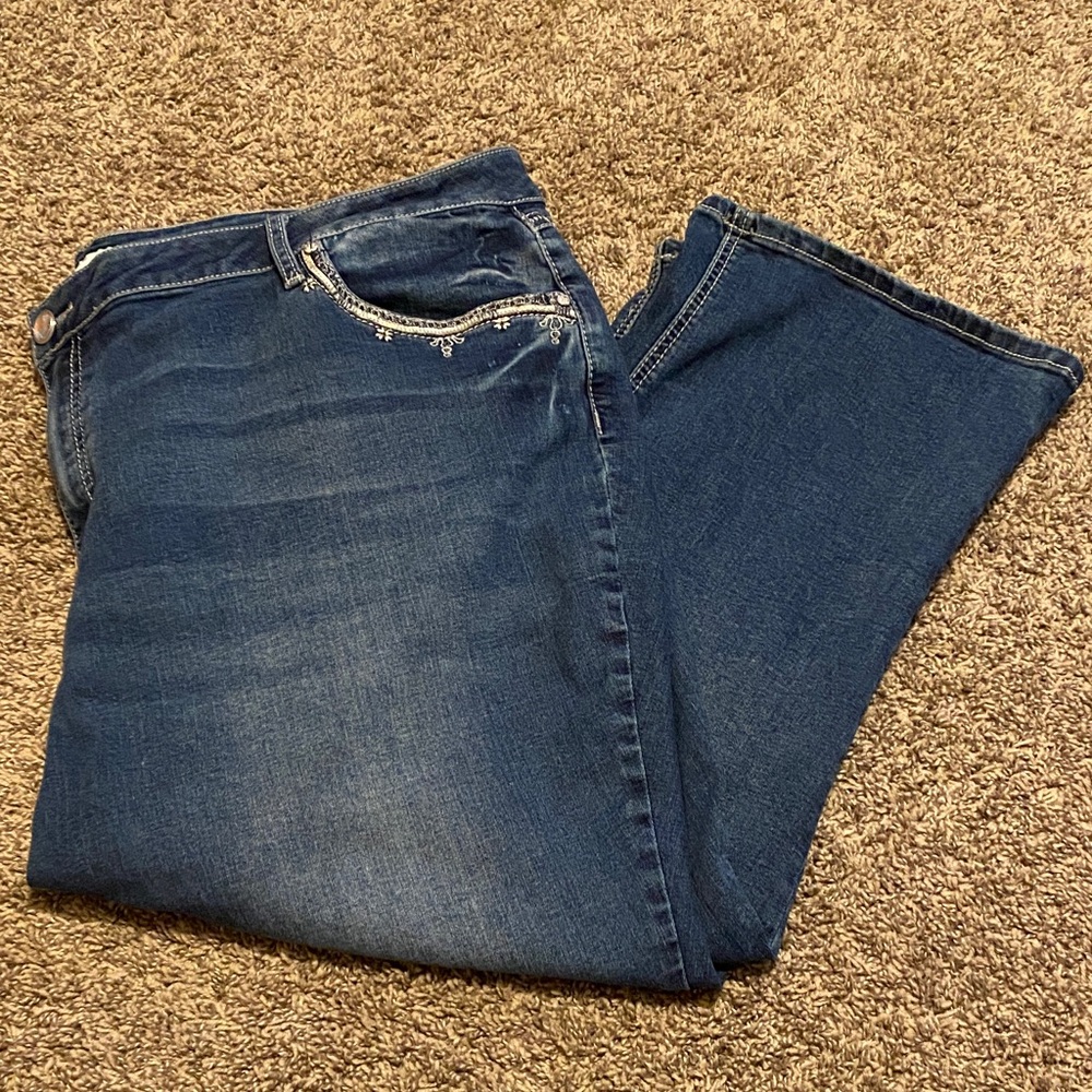 Cato 1946 Denim Embellished Cropped Jeans 28W - Picture 2 of 10